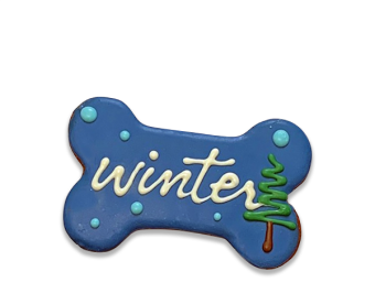 Baked Dog Treat Shape of Bone WINTER
