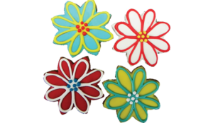 Spring Flower shaped dog biscuits